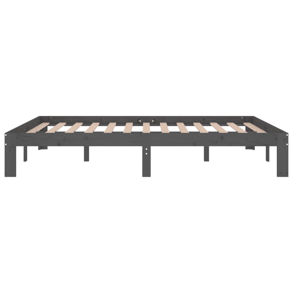 Sängynrunko harmaa täysi mänty 140x190 cm - Sisustajankoti.fi