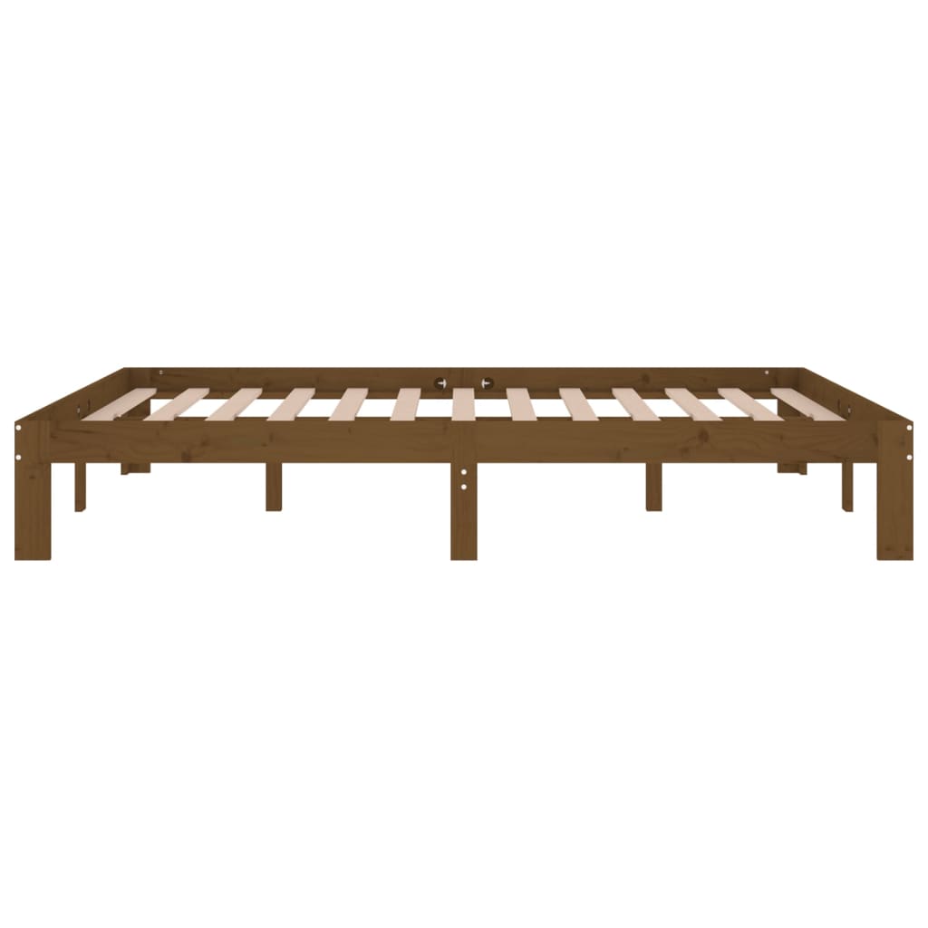 Sängynrunko hunajanruskea täysi mänty 140x190 cm - Sisustajankoti.fi