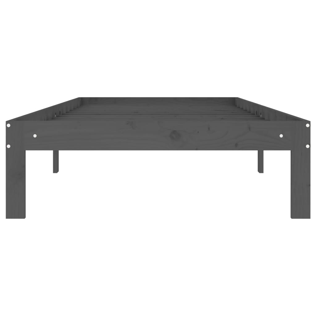 Sängynrunko harmaa täysi mänty 90x200 cm - Sisustajankoti.fi