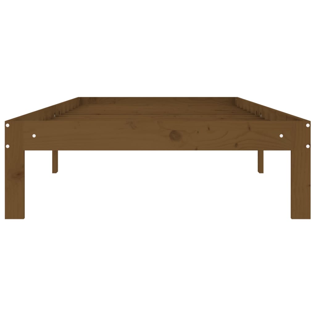 Sängynrunko hunajanruskea täysi mänty 90x200 cm - Sisustajankoti.fi