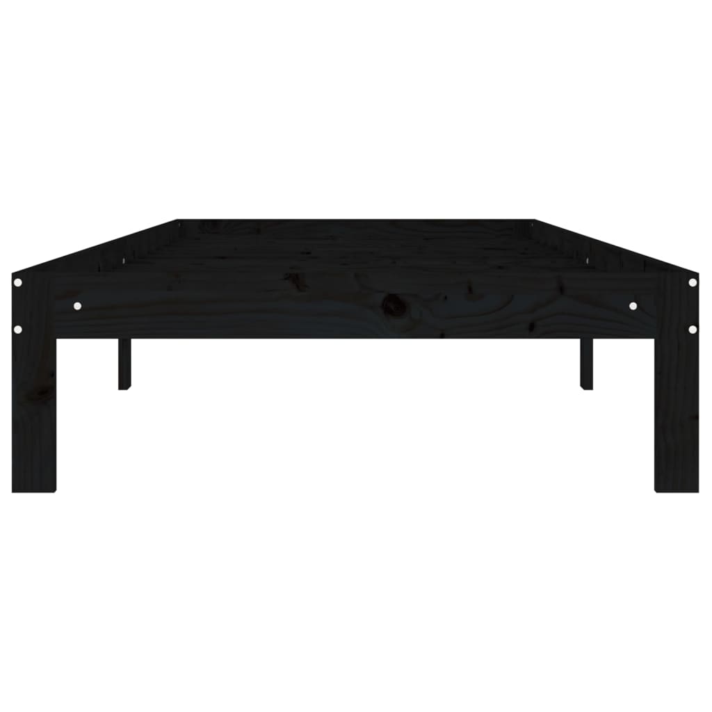 Sängynrunko musta täysi mänty 90x200 cm - Sisustajankoti.fi