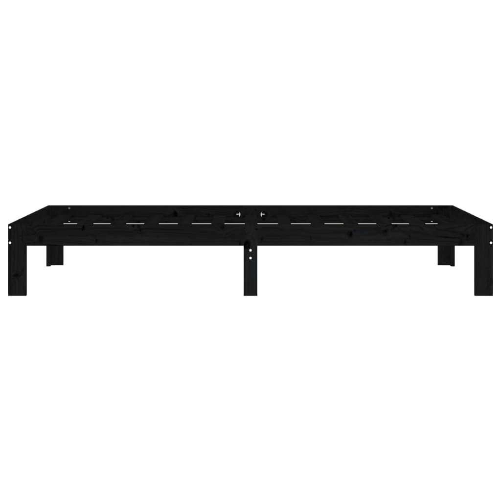 Sängynrunko musta täysi mänty 90x200 cm - Sisustajankoti.fi