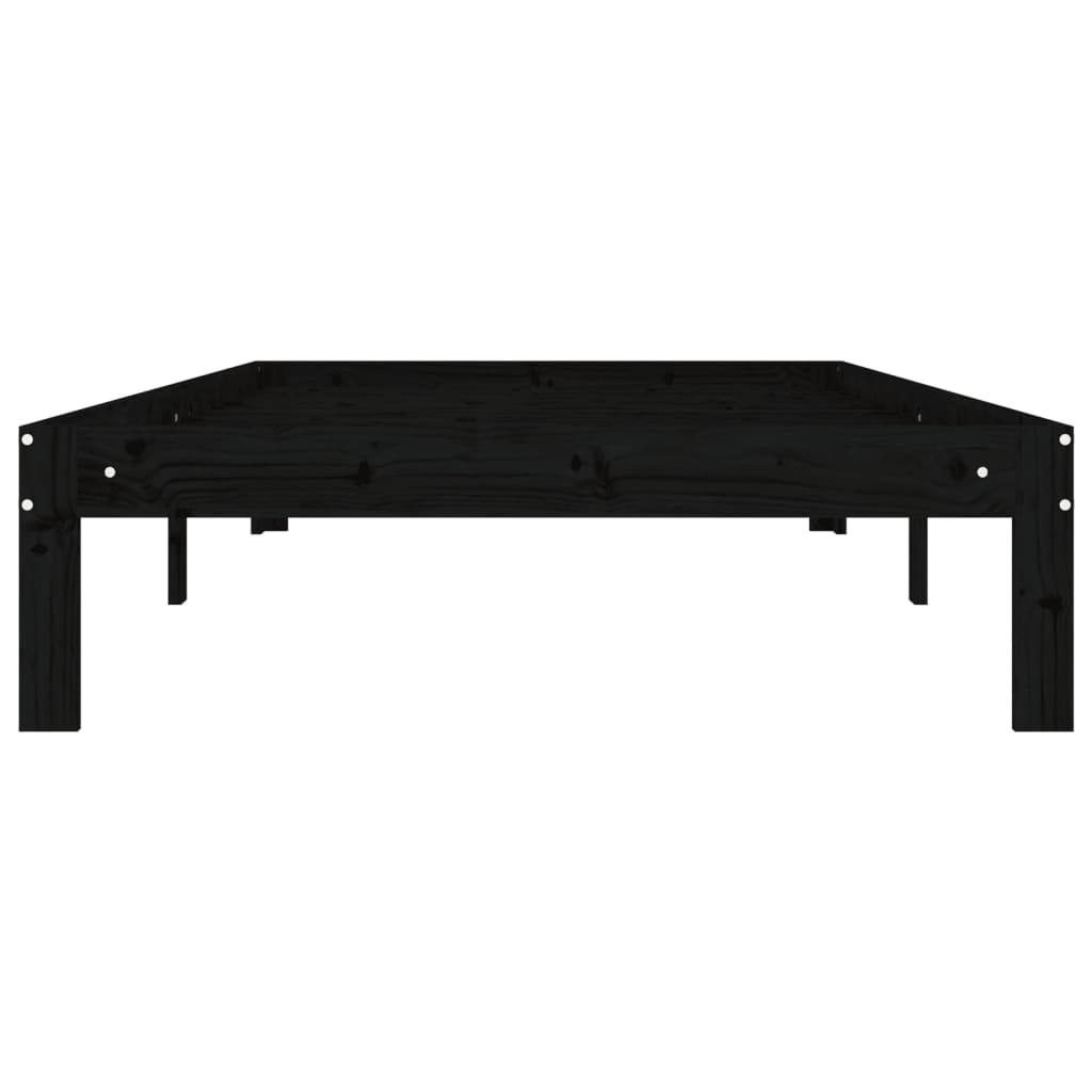 Sängynrunko musta täysi mänty 100x200 cm - Sisustajankoti.fi