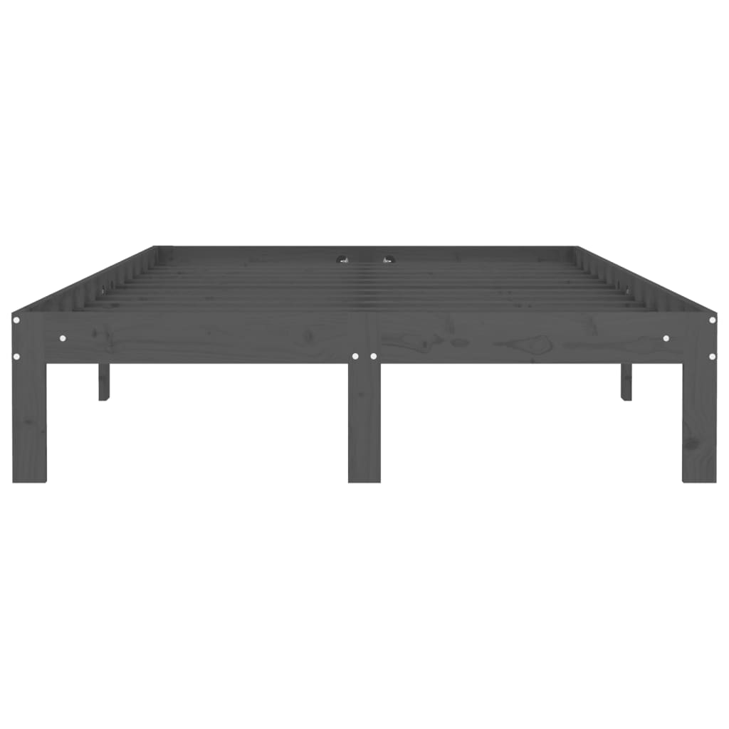 Sängynrunko harmaa täysi mänty 120x200 cm - Sisustajankoti.fi