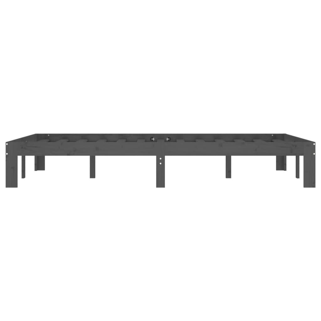 Sängynrunko harmaa täysi mänty 120x200 cm - Sisustajankoti.fi