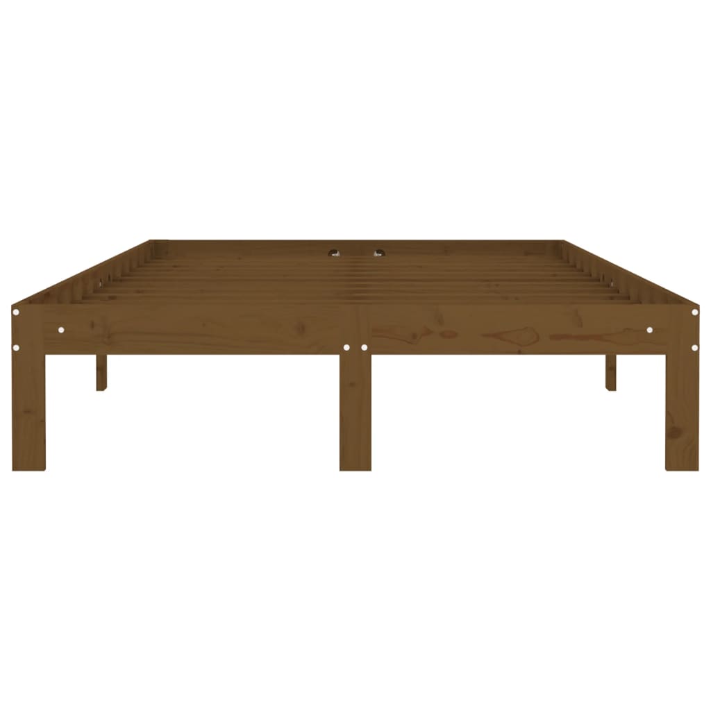 Sängynrunko hunajanruskea täysi mänty 120x200 cm - Sisustajankoti.fi