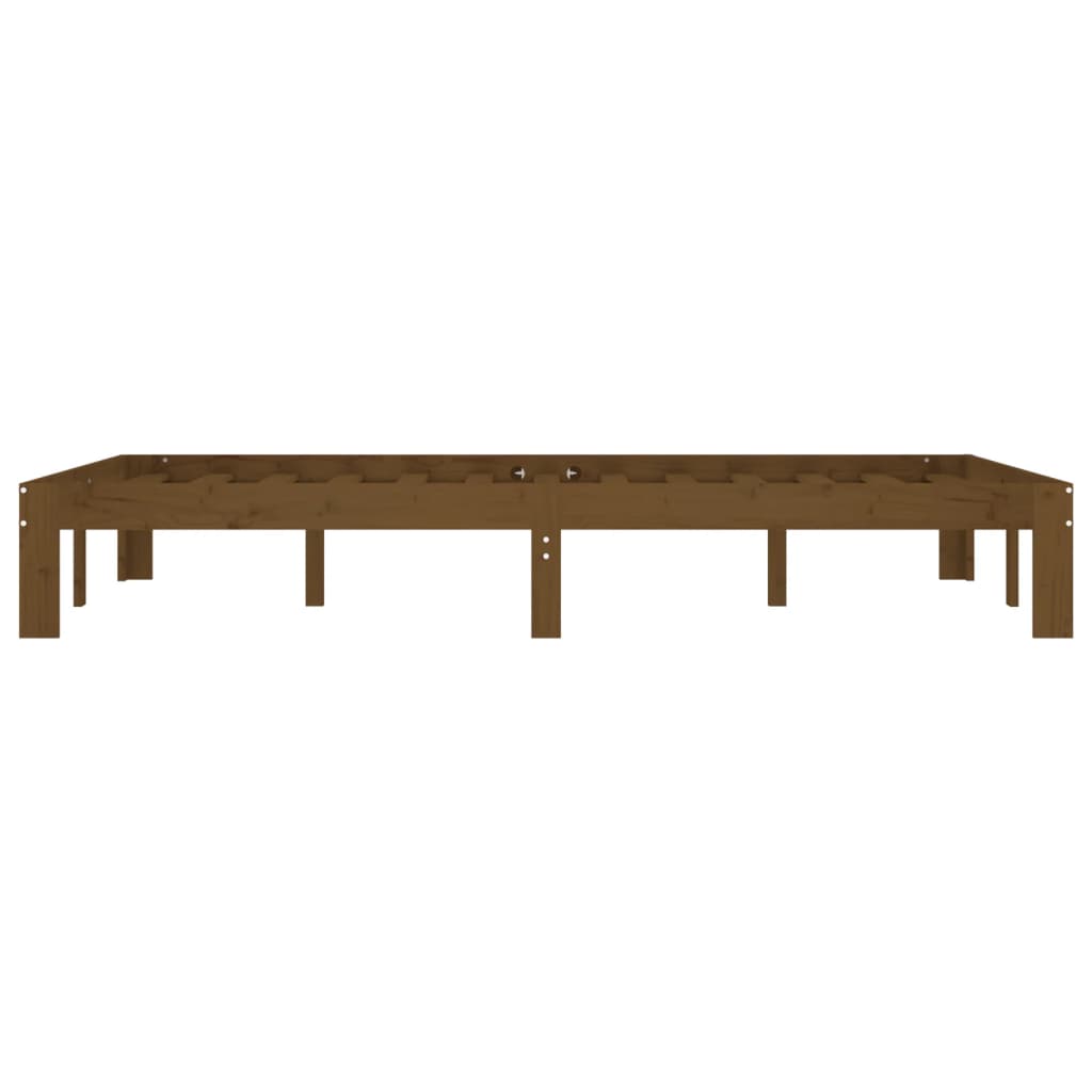 Sängynrunko hunajanruskea täysi mänty 120x200 cm - Sisustajankoti.fi