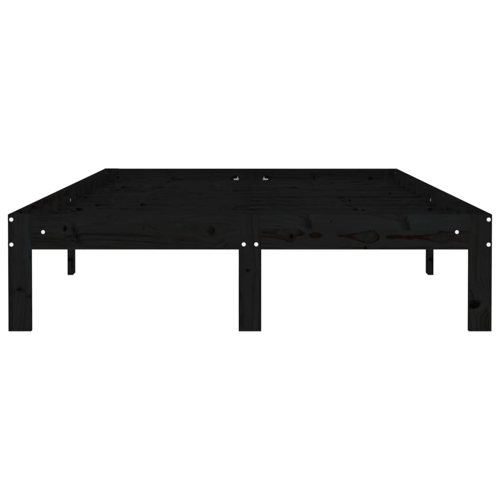 Sängynrunko musta täysi mänty 120x200 cm - Sisustajankoti.fi