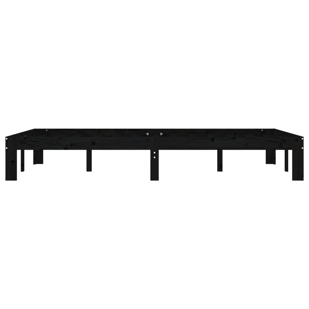 Sängynrunko musta täysi mänty 120x200 cm - Sisustajankoti.fi