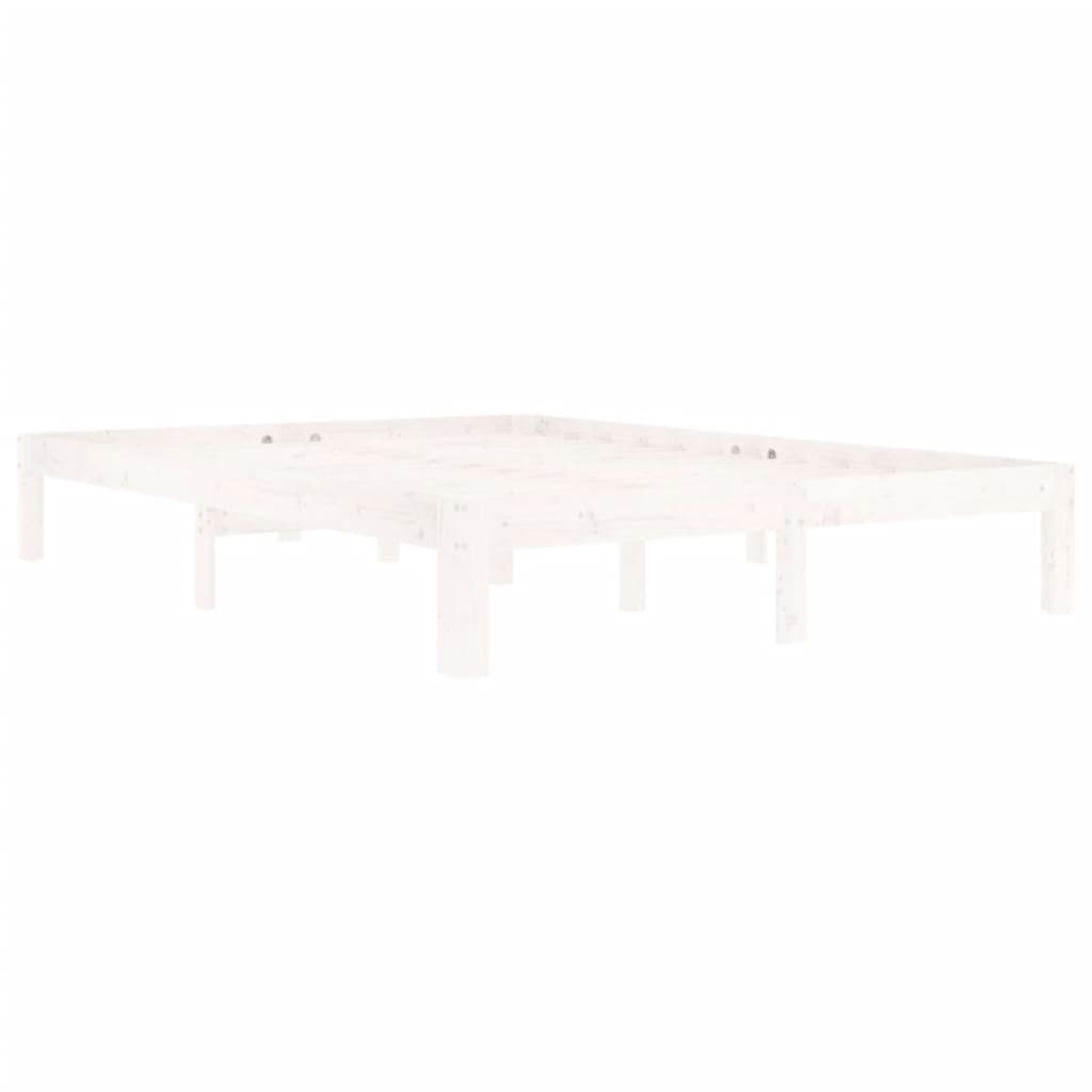 Sängynrunko valkoinen täysi mänty 140x200 cm - Sisustajankoti.fi