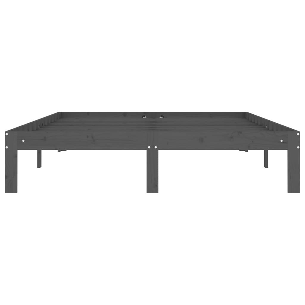 Sängynrunko harmaa täysi mänty 140x200 cm - Sisustajankoti.fi