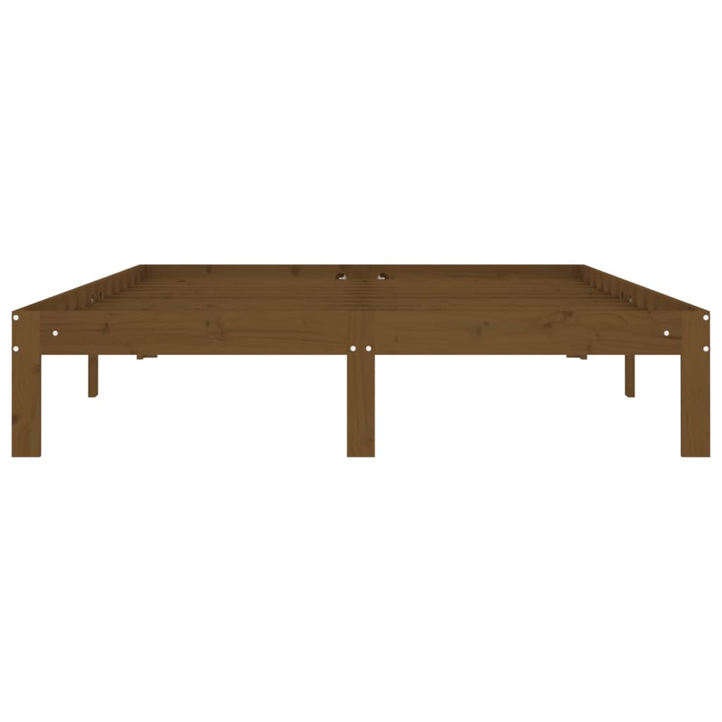 Sängynrunko hunajanruskea täysi mänty 140x200 cm - Sisustajankoti.fi