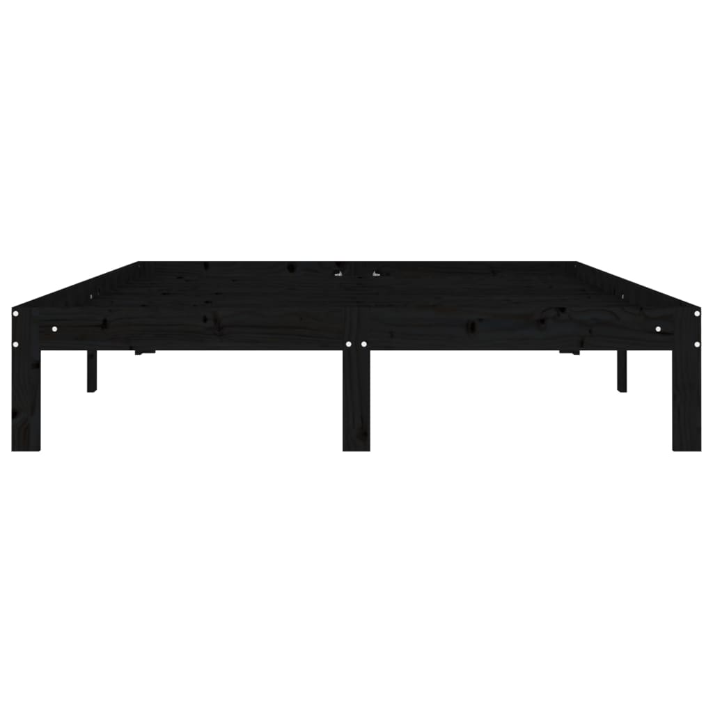 Sängynrunko musta täysi mänty 140x200 cm - Sisustajankoti.fi