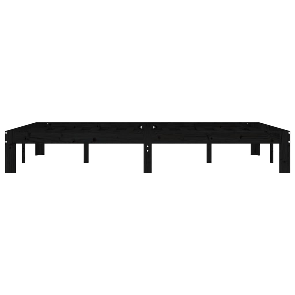 Sängynrunko musta täysi mänty 140x200 cm - Sisustajankoti.fi