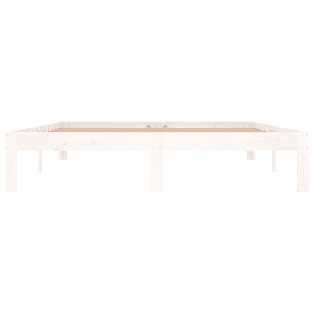 Sängynrunko valkoinen täysi puu 150x200 cm 5FT King Size - Sisustajankoti.fi