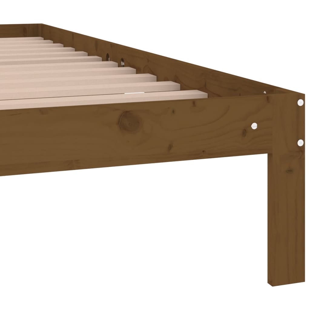 Sängynrunko hunajanruskea täysi puu 150x200 cm 5FT King Size - Sisustajankoti.fi