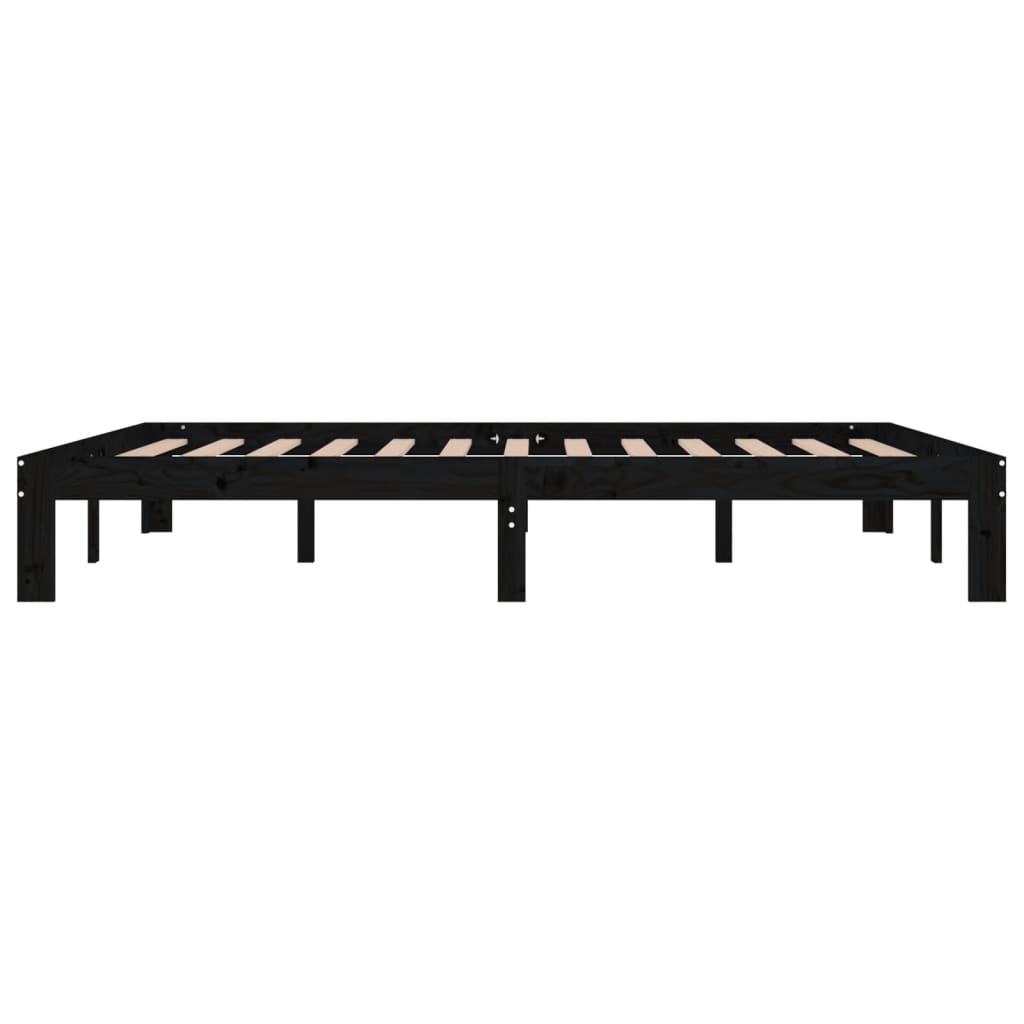 Sängynrunko musta täysi mänty 160x200 cm - Sisustajankoti.fi