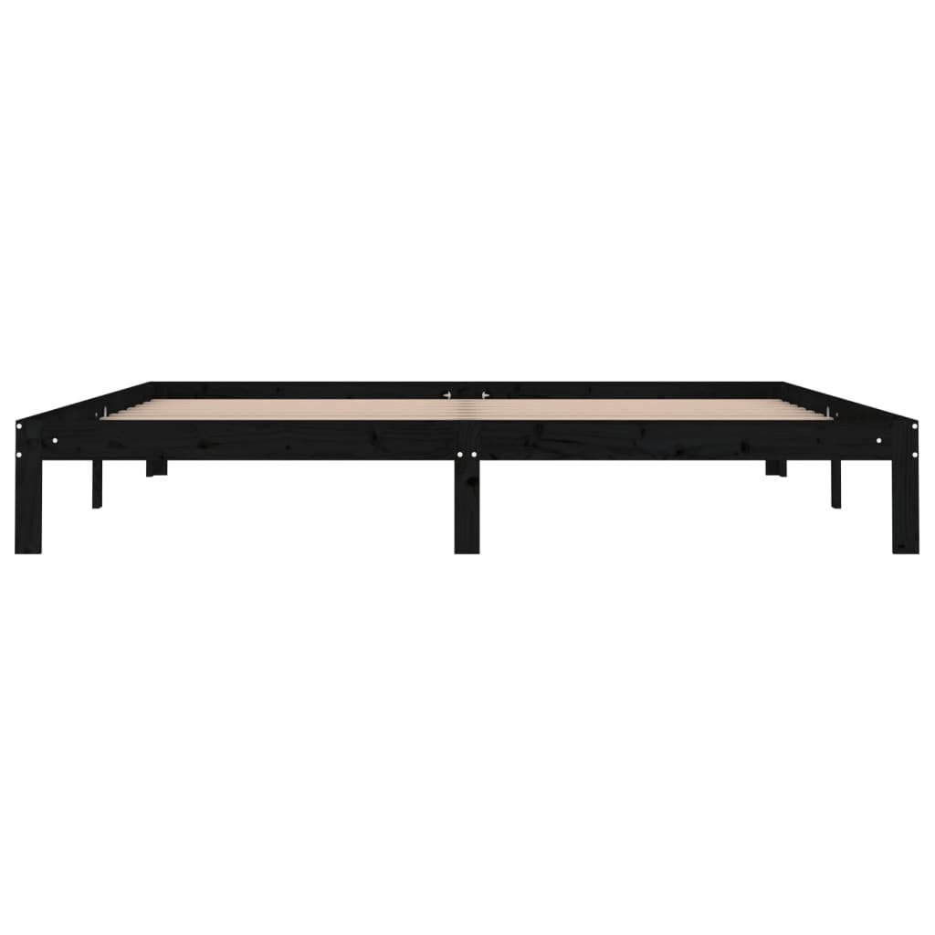 Sängynrunko musta täysi mänty 200 x 200 cm - Sisustajankoti.fi