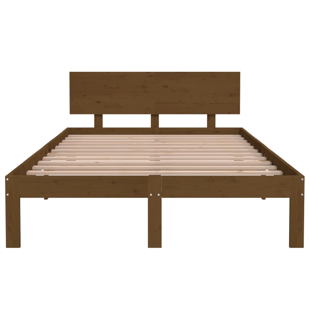 Sängynrunko hunajanruskea täysi mänty 120x200 cm - Sisustajankoti.fi