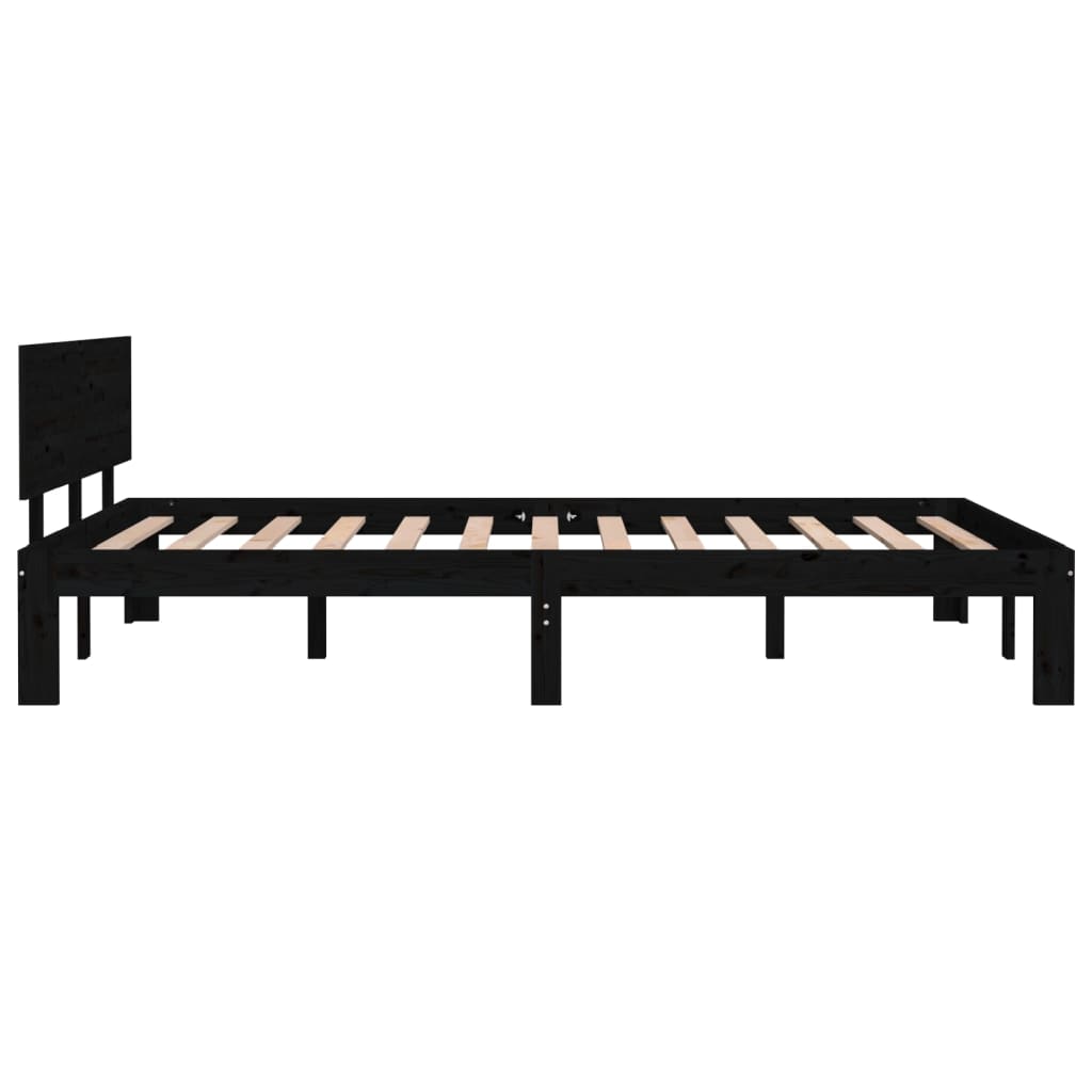 Sängynrunko musta täysi mänty 120x200 cm - Sisustajankoti.fi