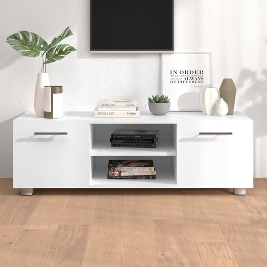 TV-taso valkoinen 110x40x35 cm tekninen puu - Sisustajankoti.fi