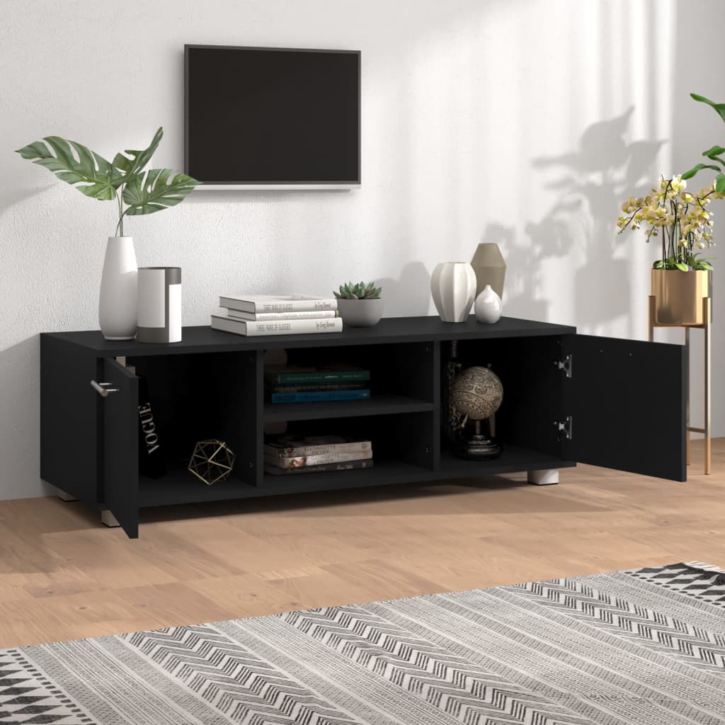 TV-taso musta 110x40x35 cm tekninen puu - Sisustajankoti.fi