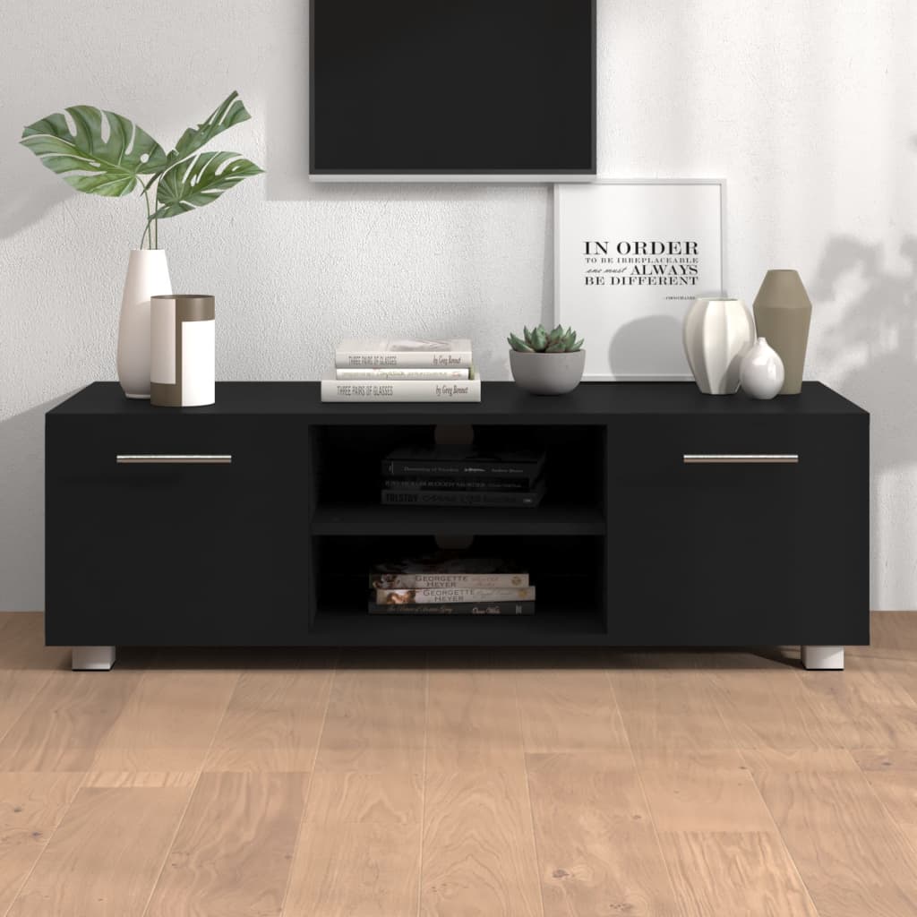 TV-taso musta 110x40x35 cm tekninen puu - Sisustajankoti.fi