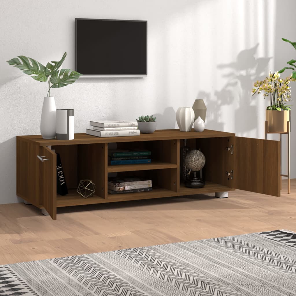 TV-taso ruskea tammi 110x40x35 cm tekninen puu - Sisustajankoti.fi