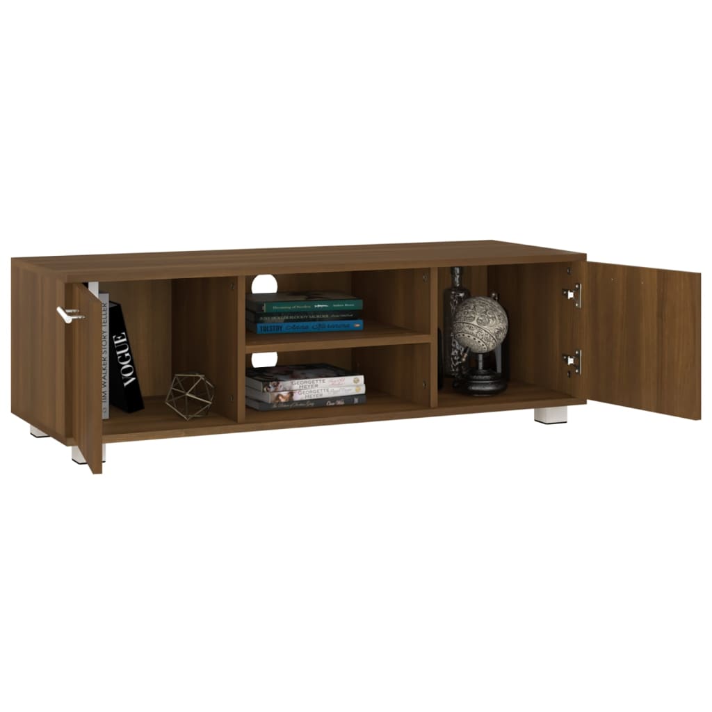 TV-taso ruskea tammi 110x40x35 cm tekninen puu - Sisustajankoti.fi