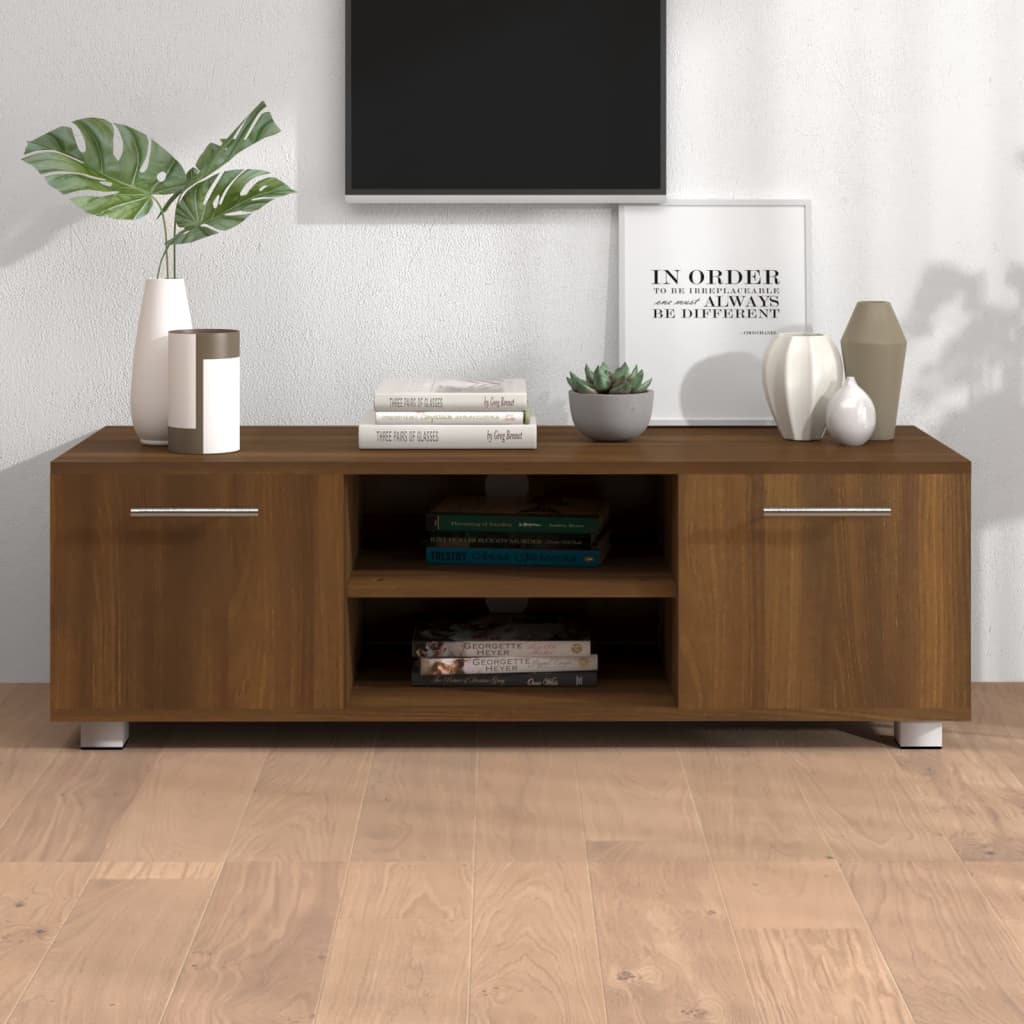 TV-taso ruskea tammi 110x40x35 cm tekninen puu - Sisustajankoti.fi