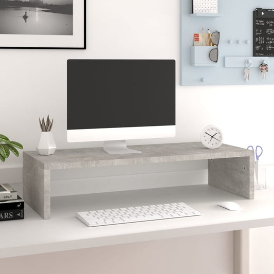 Näyttöteline betoninharmaa 60x23,5x12 cm tekninen puu - Sisustajankoti.fi