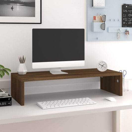 Näyttöteline ruskea tammi 60x23,5x12 cm tekninen puu - Sisustajankoti.fi