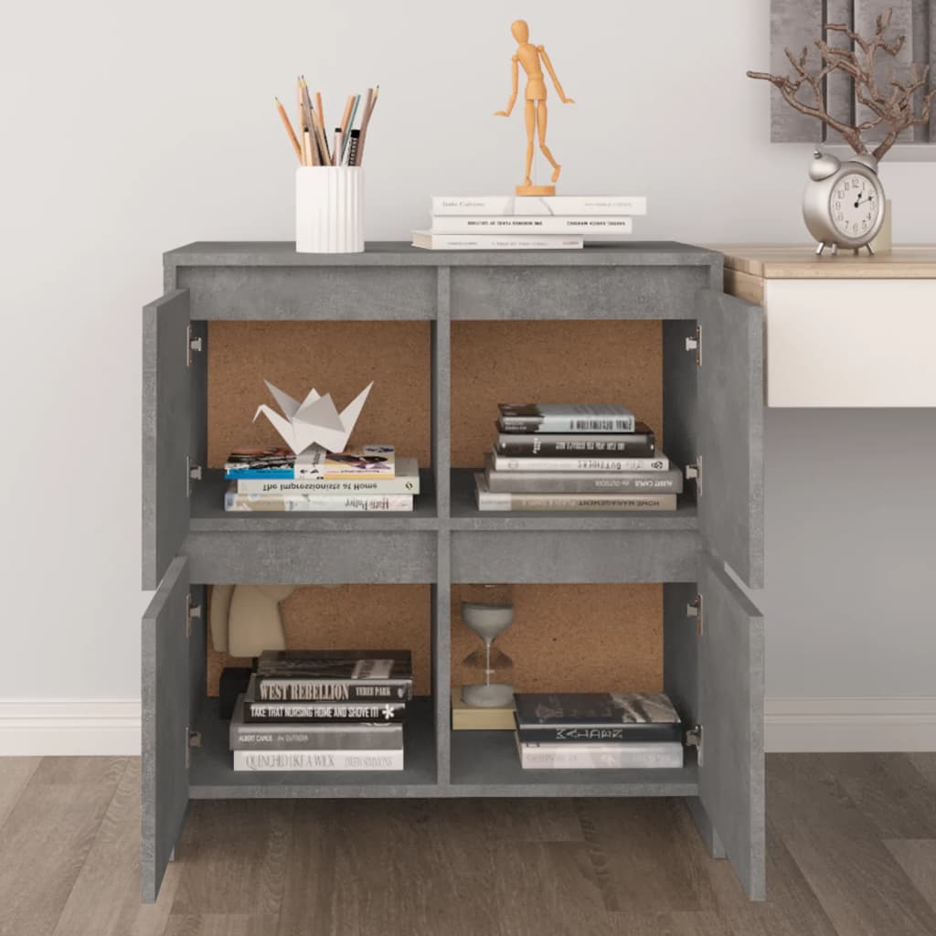 Senkit 2 kpl betoninharmaa 70x41x75 cm lastulevy - Sisustajankoti.fi