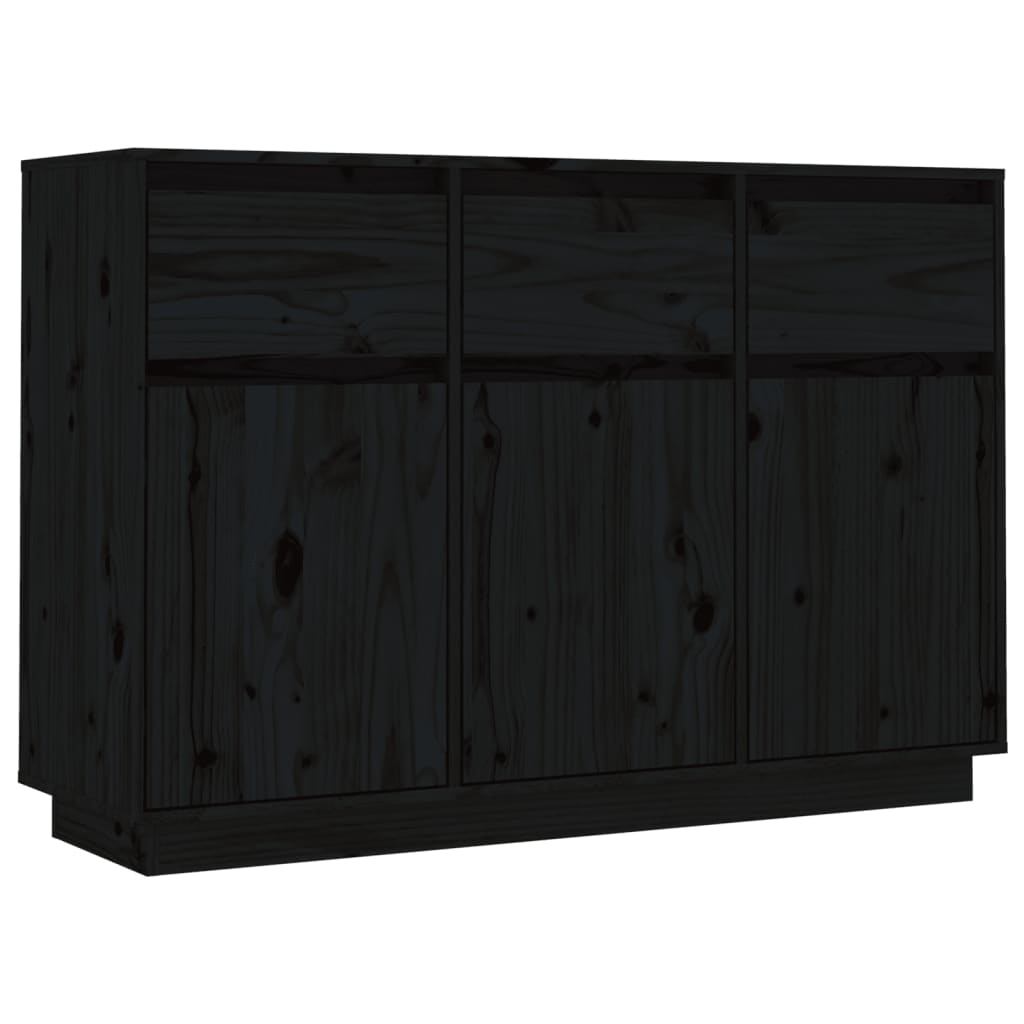 Senkki musta 110x34x75 cm täysi mänty - Sisustajankoti.fi
