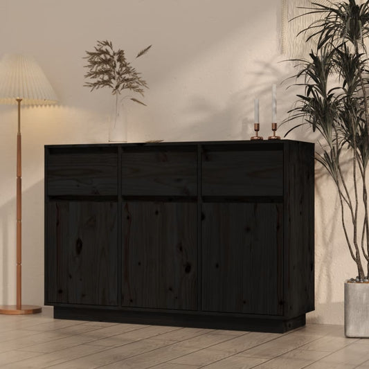 Senkki musta 110x34x75 cm täysi mänty - Sisustajankoti.fi