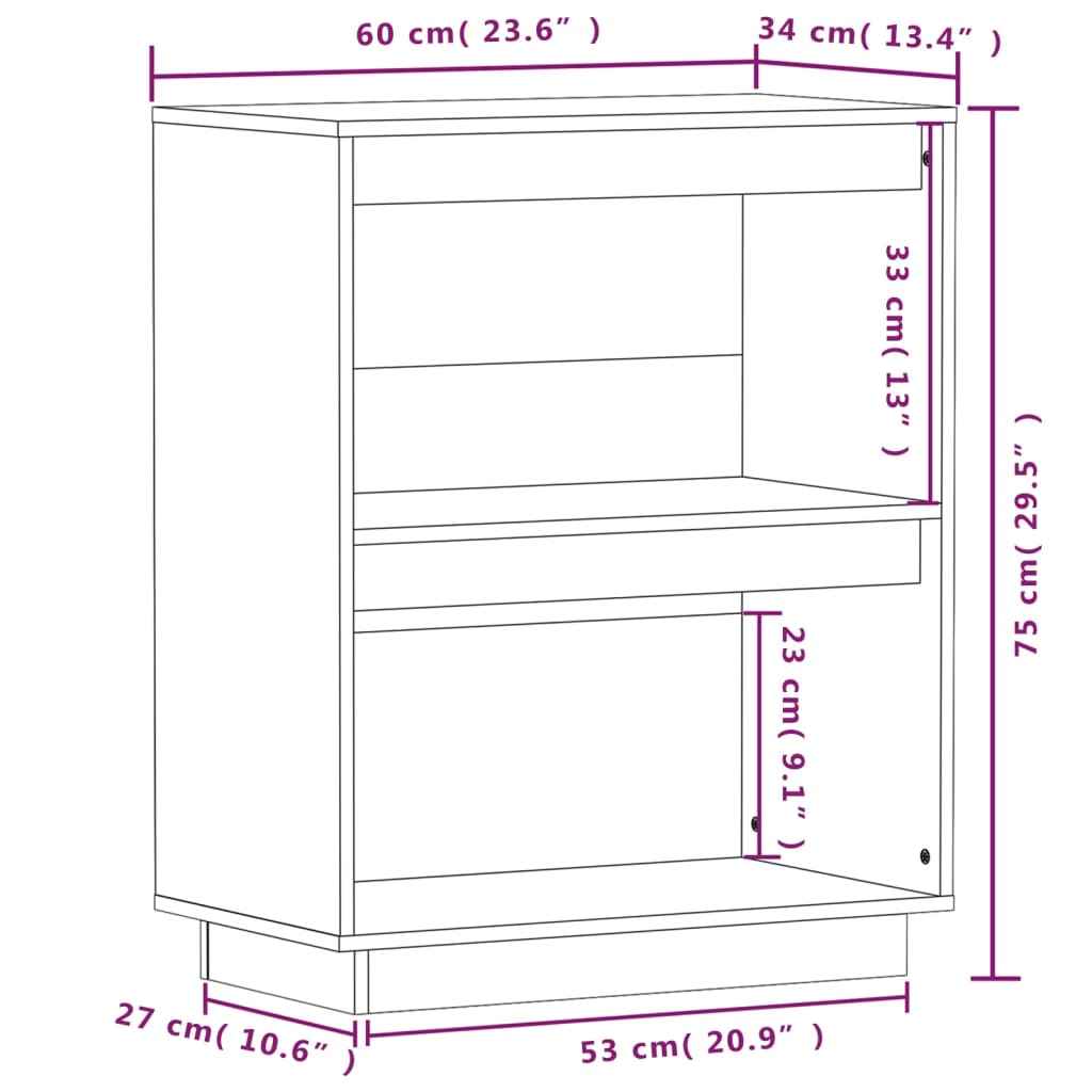 Konsolikaappi 60x34x75 cm täysi mänty - Sisustajankoti.fi