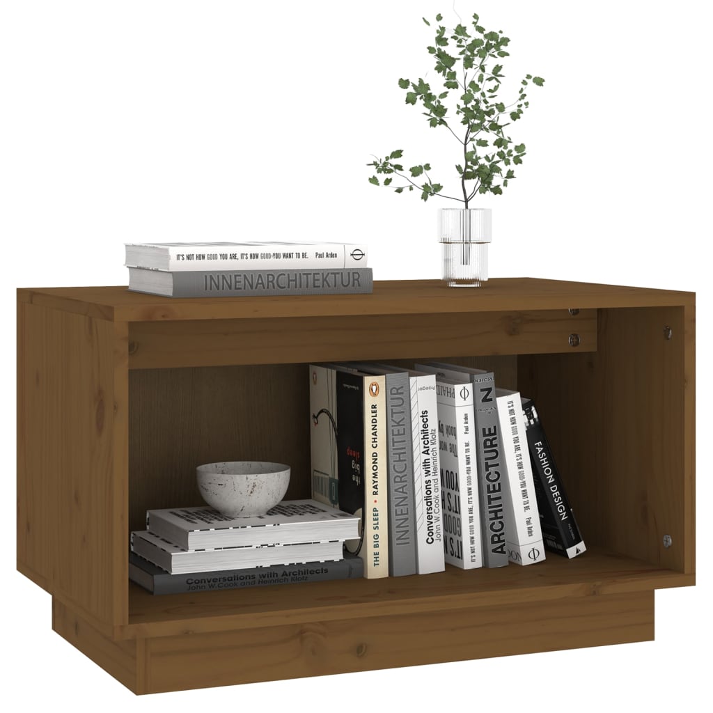 TV-taso hunajanruskea 60x35x35 cm täysi mänty - Sisustajankoti.fi