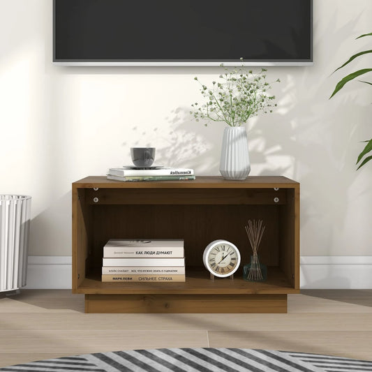 TV-taso hunajanruskea 60x35x35 cm täysi mänty - Sisustajankoti.fi
