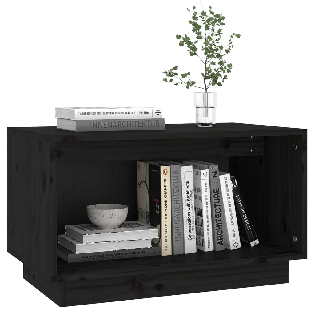 TV-taso musta 60x35x35 cm täysi mänty - Sisustajankoti.fi