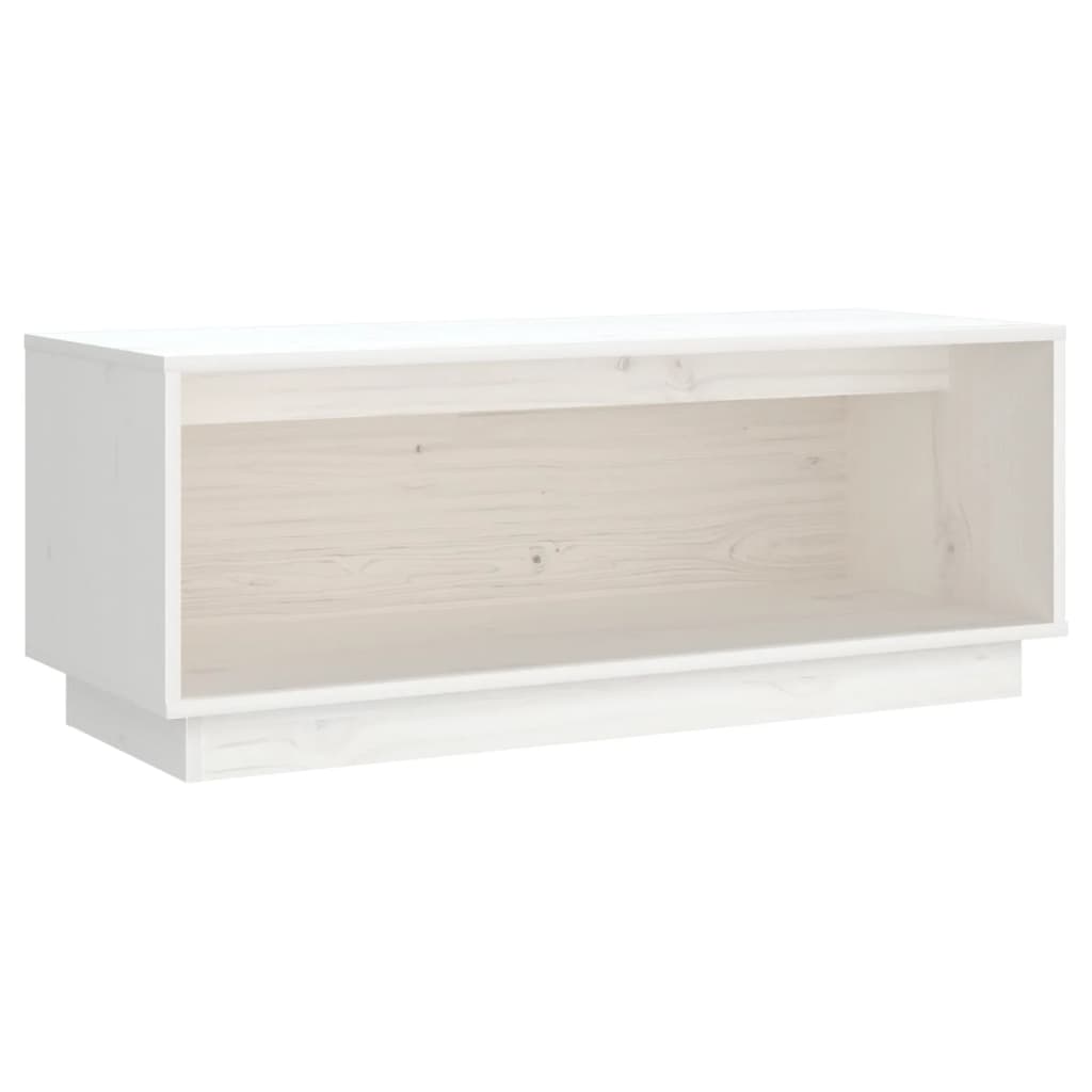 TV-taso valkoinen 90x35x35 cm täysi mänty - Sisustajankoti.fi
