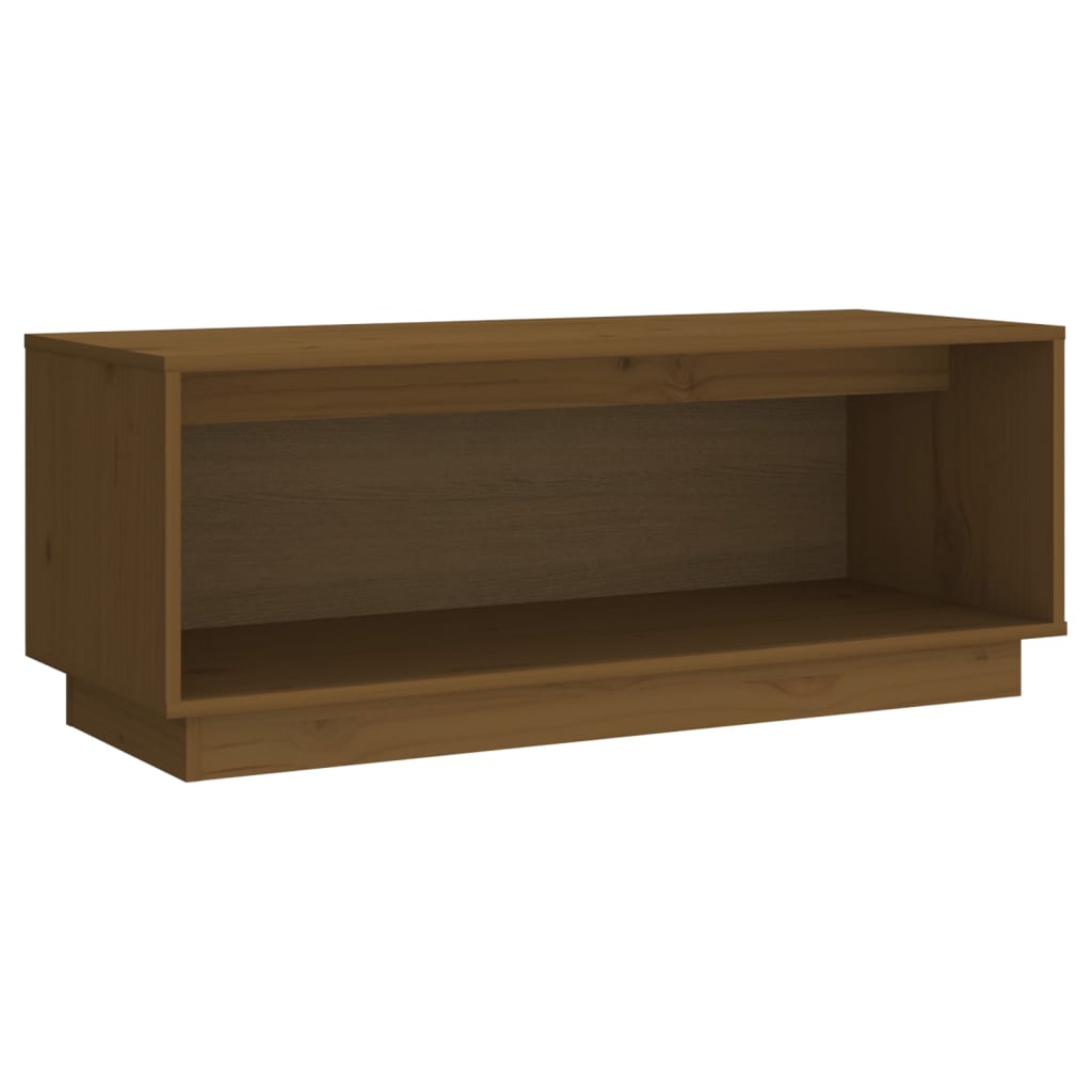 TV-taso hunajanruskea 90x35x35 cm täysi mänty - Sisustajankoti.fi