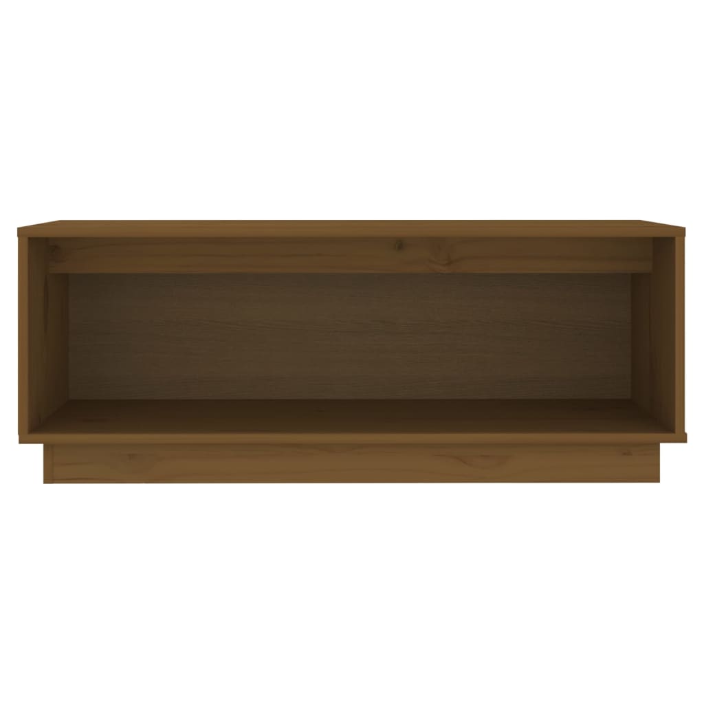 TV-taso hunajanruskea 90x35x35 cm täysi mänty - Sisustajankoti.fi