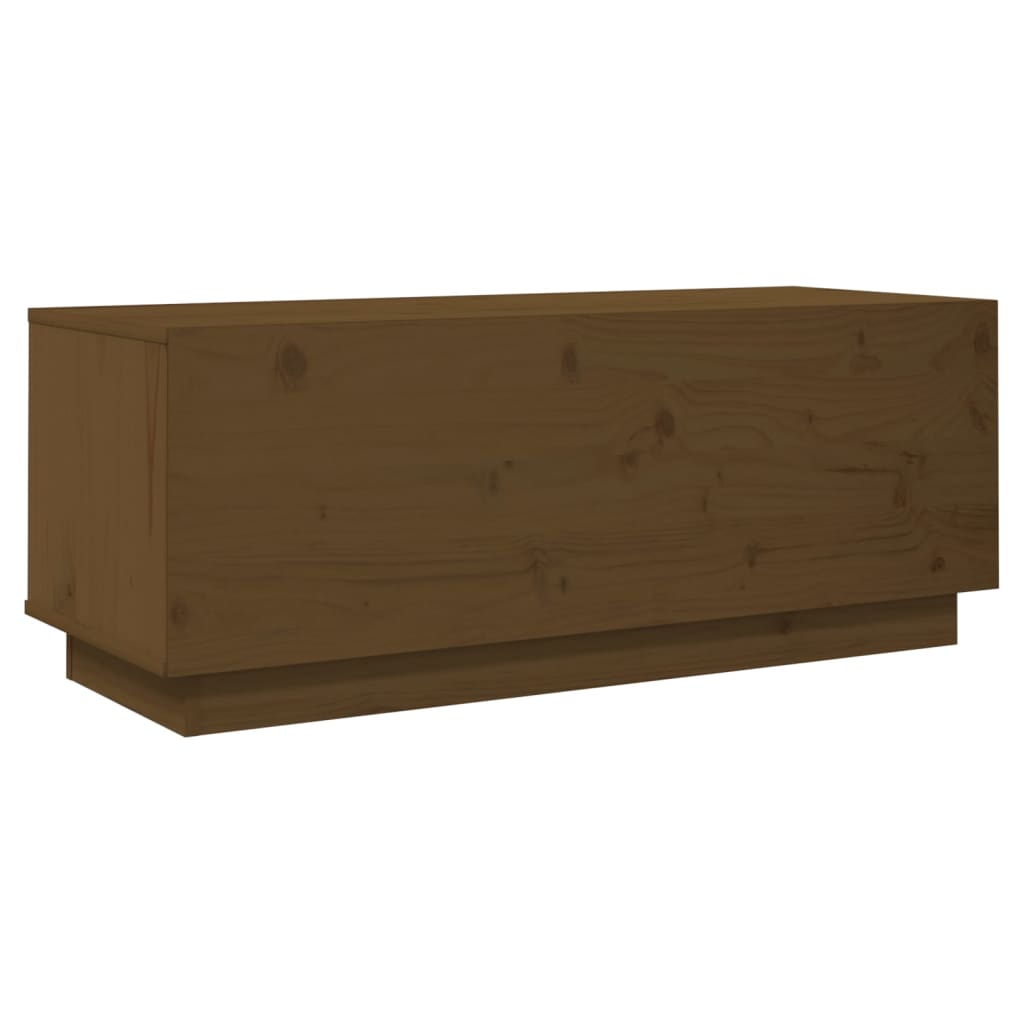 TV-taso hunajanruskea 90x35x35 cm täysi mänty - Sisustajankoti.fi