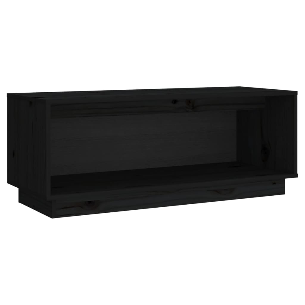 TV-taso musta 60x35x35 cm täysi mänty - Sisustajankoti.fi