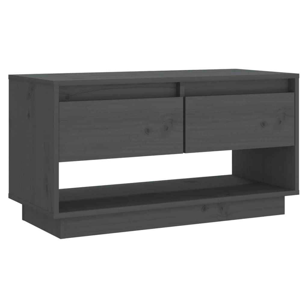 TV-taso harmaa 74x34x40 cm täysi mänty - Sisustajankoti.fi