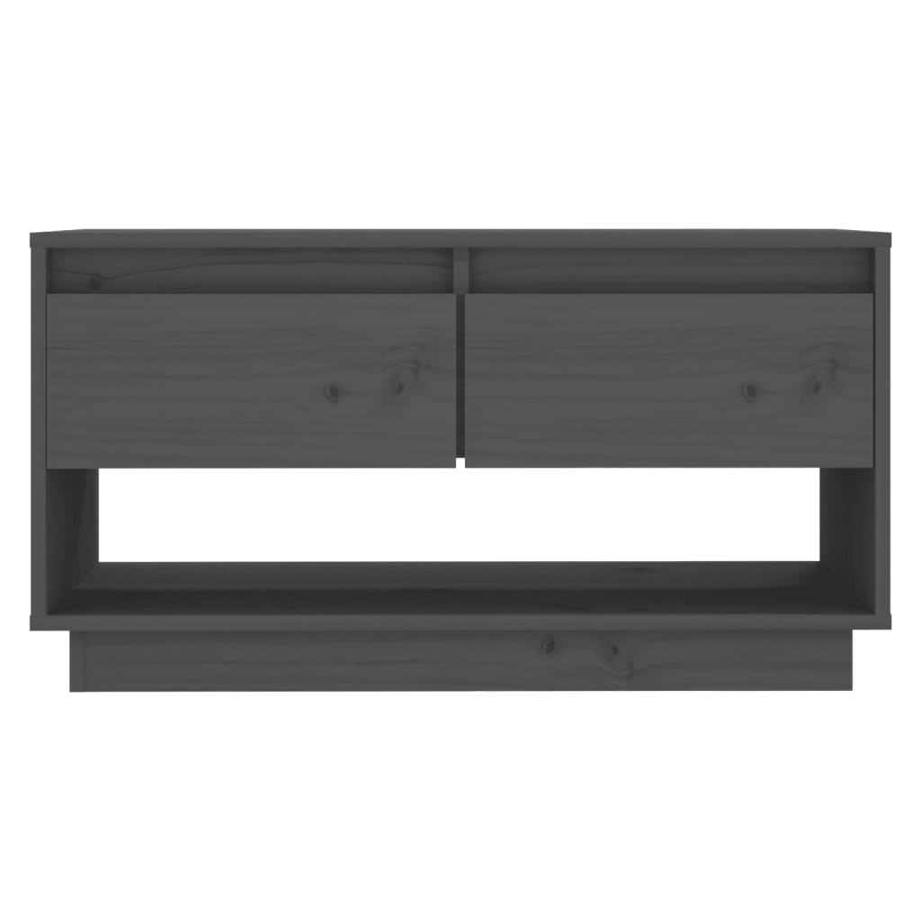 TV-taso harmaa 74x34x40 cm täysi mänty - Sisustajankoti.fi