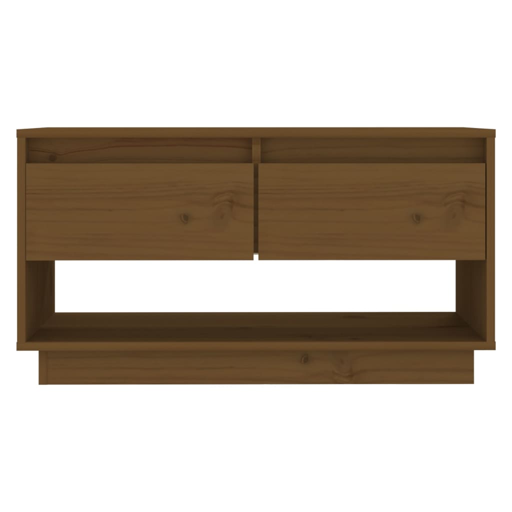 TV-taso hunajanruskea 74x34x40 cm täysi mänty - Sisustajankoti.fi