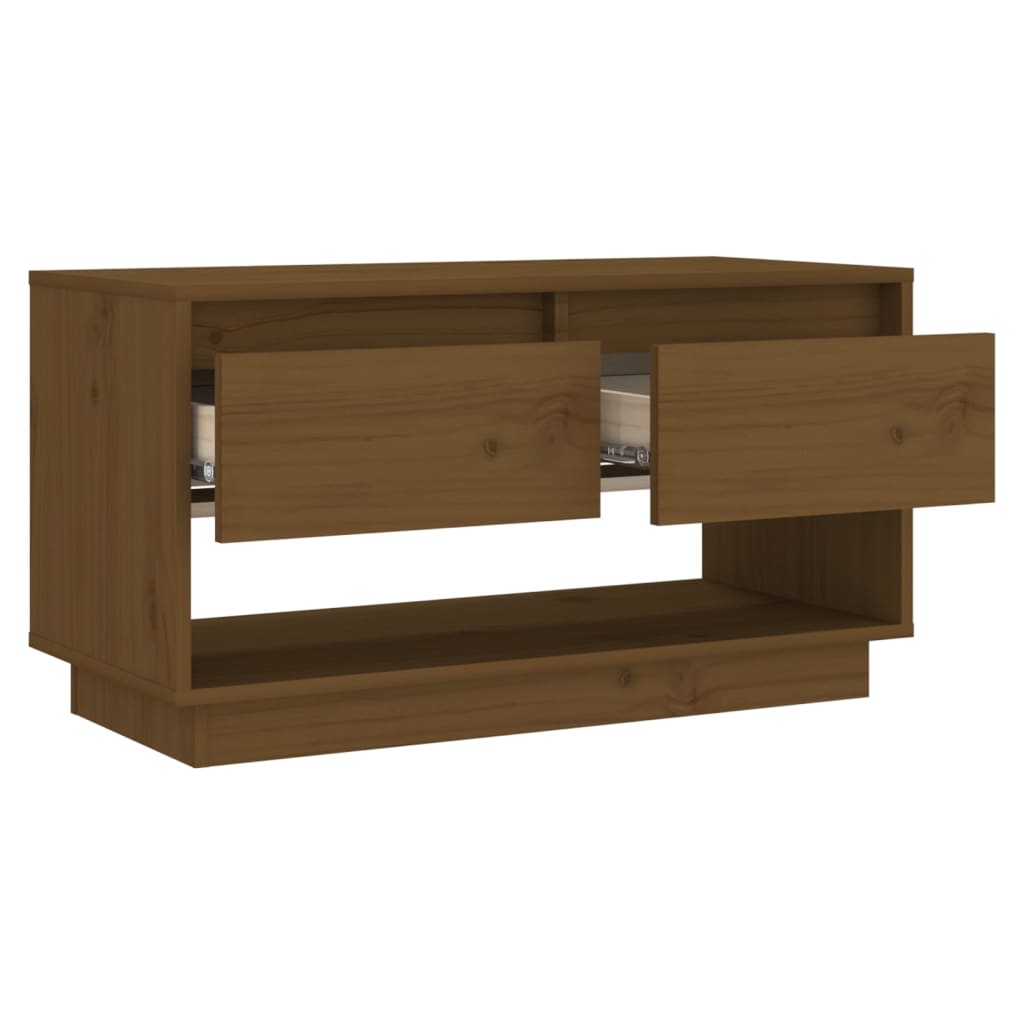 TV-taso hunajanruskea 74x34x40 cm täysi mänty - Sisustajankoti.fi