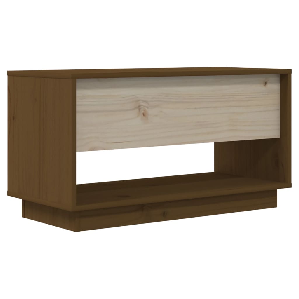 TV-taso hunajanruskea 74x34x40 cm täysi mänty - Sisustajankoti.fi