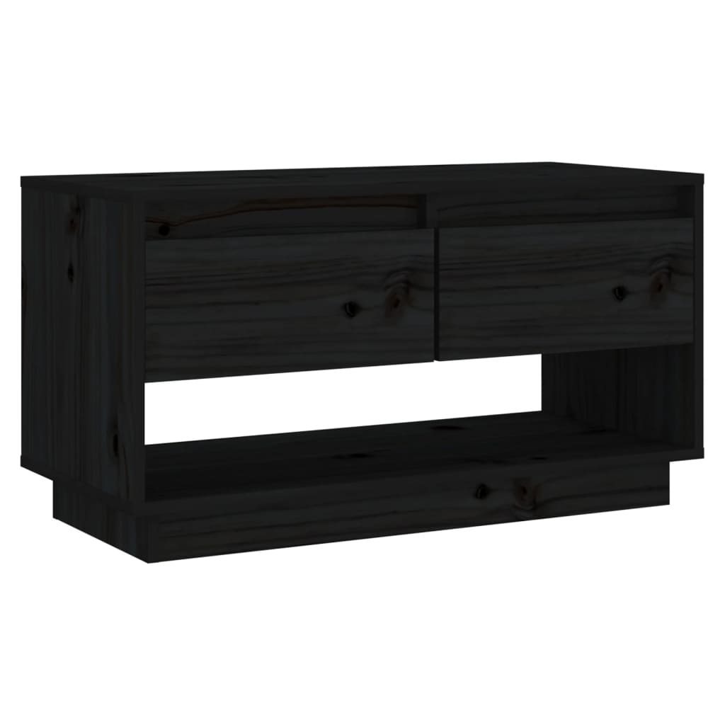 TV-taso musta 74x34x40 cm täysi mänty - Sisustajankoti.fi